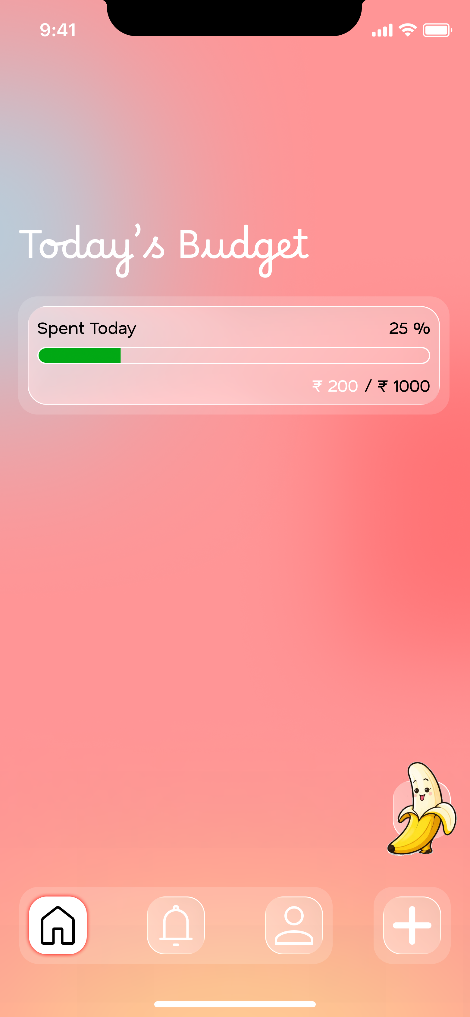 Budget tracker screen